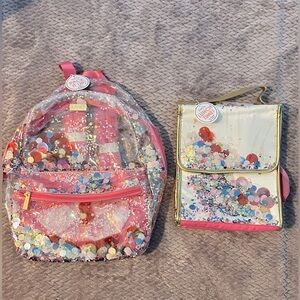Packed Party Pink & Gold Glitter Backpack & Lunch Bag Bundle Set 💖🌸✨